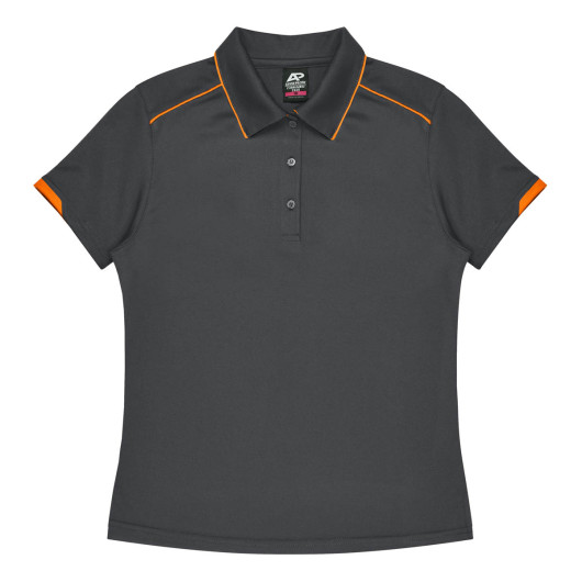 Hamilton Womens Polos Slate Neon Orange